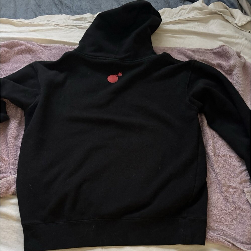The Hundreds Black Pullover Hoodie ROSES ON LOGO MENS SIZE M PRE-OWNED - Picture 5 of 7